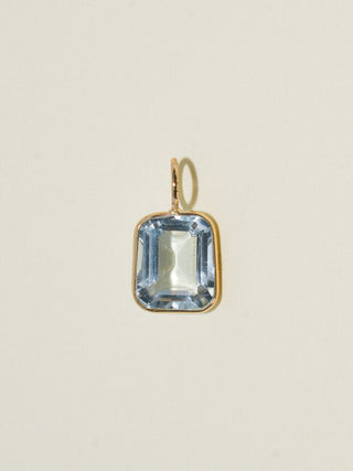 Ghouls Aquamarine Emerald Cut Charm in Yellow 14k Gold