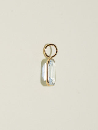 Ghouls Aquamarine Emerald Cut Charm in Yellow 14k Gold