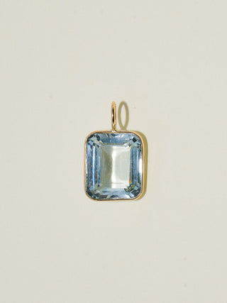 Underwater Aquamarine Emerald Cut Charm in Yellow 14k Gold