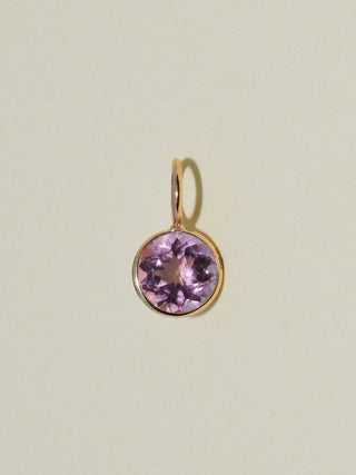 Belle Island Pink Tourmaline Oval Cut Charm in Yellow 14k Gold