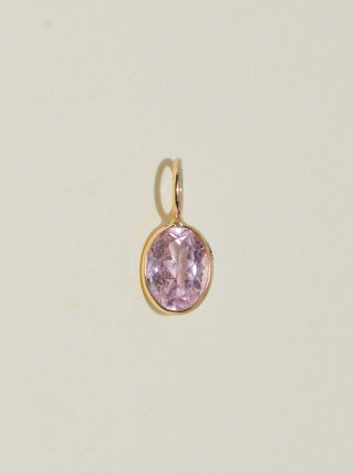 Mama Mia Pink Tourmaline Oval Cut Charm in Yellow 14k Gold