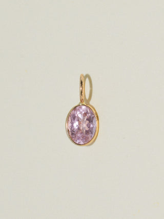 Mama Mia Pink Tourmaline Oval Cut Charm in Yellow 14k Gold