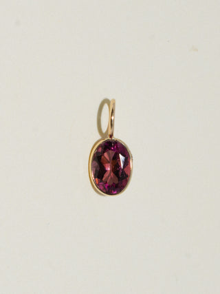 That's Right Pink Tourmaline Oval Cut Charm in Yellow 14k Gold