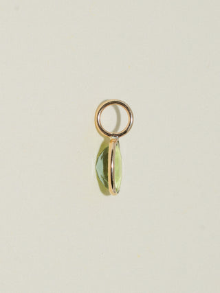 Go Go Green Tourmaline Oval Cut Charm in Yellow 14k Gold