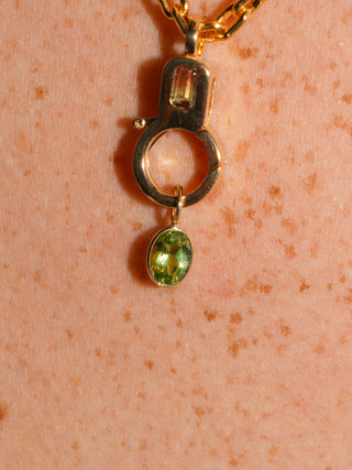 Go Go Green Tourmaline Oval Cut Charm in Yellow 14k Gold