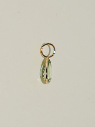 Botany Green Tourmaline Teardrop Cut Charm in Yellow 14k Gold