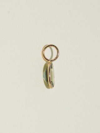 Equinox Green Tourmaline Oval Cut Charm in Yellow 14k Gold