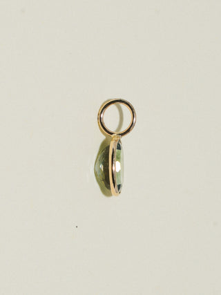 Lolligag Green Tourmaline Oval Cut Charm in Yellow 14k Gold