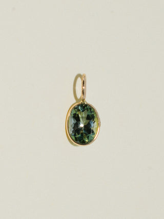 Lolligag Green Tourmaline Oval Cut Charm in Yellow 14k Gold