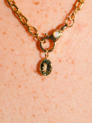 Lolligag Green Tourmaline Oval Cut Charm in Yellow 14k Gold
