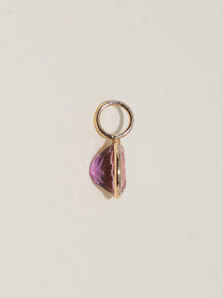 Cold cheeks Pink Tourmaline Oval Cut Charm in Yellow 14k Gold