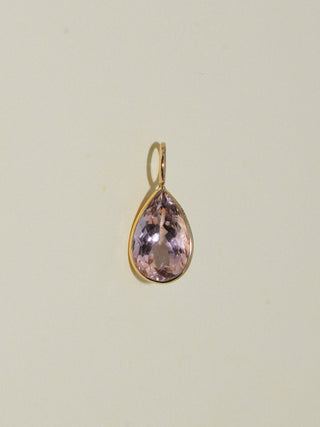 Berry Delightful Pink Tourmaline Teardrop Cut Charm in Yellow 14k Gold