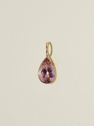 Dressed Up Pink Tourmaline Teardrop Cut Charm in Yellow 14k Gold