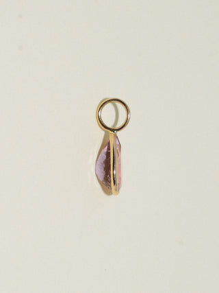 Dressed Up Pink Tourmaline Teardrop Cut Charm in Yellow 14k Gold