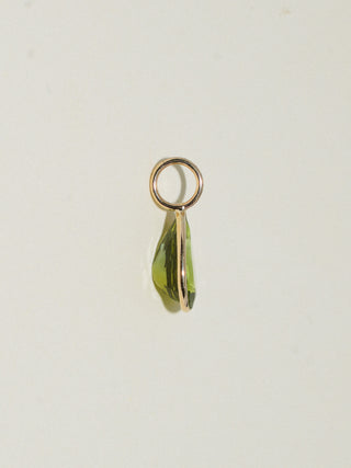 Seeing Things Green Tourmaline Teardrop Cut Charm in Yellow 14k Gold