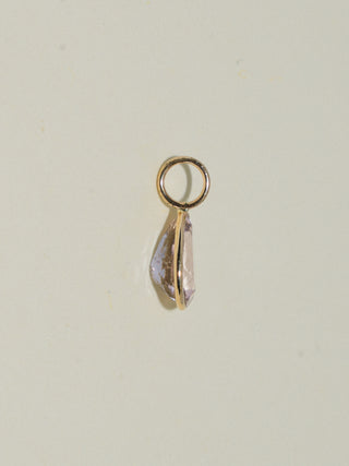 Blushie Baby Pink Tourmaline Teardrop Cut Charm in Yellow 14k Gold