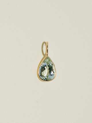 Mr. Croc Green Tourmaline Teardrop Cut Charm in Yellow 14k Gold