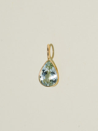 Mr. Croc Green Tourmaline Teardrop Cut Charm in Yellow 14k Gold
