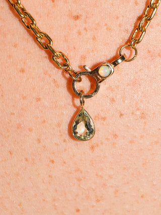 Mr. Croc Green Tourmaline Teardrop Cut Charm in Yellow 14k Gold
