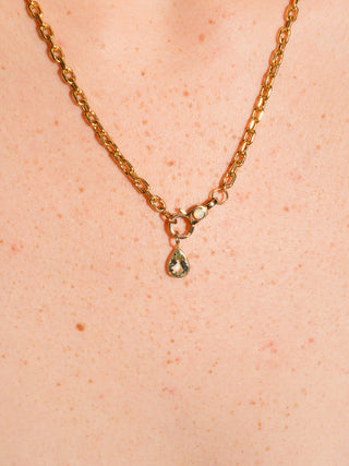 Mr. Croc Green Tourmaline Teardrop Cut Charm in Yellow 14k Gold