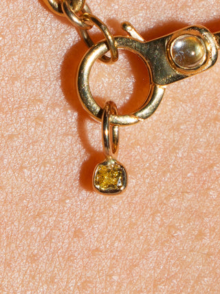 Big Teeth Smile Diamond Cushion Cut Charm in Yellow 14k Gold
