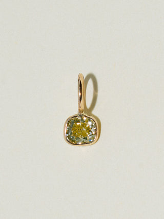 September Yellow Diamond East West Cushion Cut Charm in Yellow 14k Gold