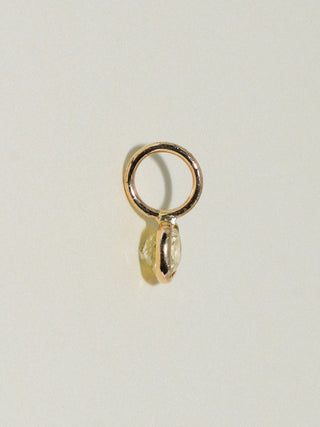 September Yellow Diamond East West Cushion Cut Charm in Yellow 14k Gold