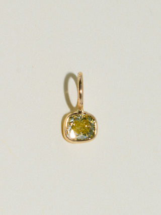 September Yellow Diamond East West Cushion Cut Charm in Yellow 14k Gold