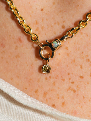 Freely Yellow Diamond Cushion Cut Charm in Yellow 14k Gold