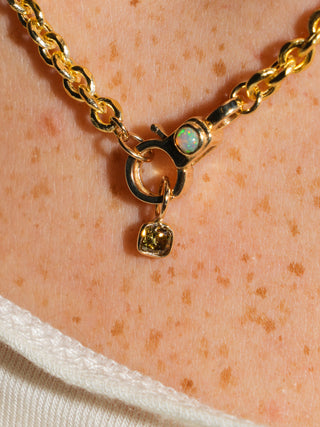 Freely Yellow Diamond Cushion Cut Charm in Yellow 14k Gold