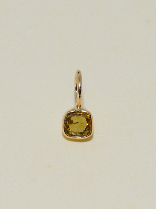 sunny day Yellow Diamond Cushion Cut Charm in Yellow 14k Gold