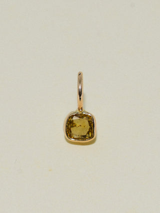 sunny day Yellow Diamond Cushion Cut Charm in Yellow 14k Gold