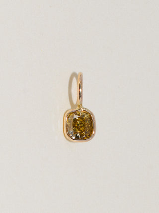 falling Diamond Cushion Cut Charm in Yellow 14k Gold