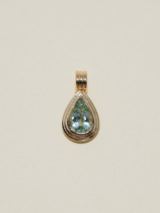 Salt Water Girl Green Tourmaline Triple Teardrop Cut Charm in Yellow 14k Gold