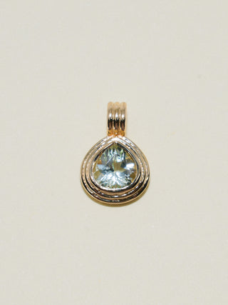 Miss Fish Green Tourmaline Triple Pear Cut Charm in Yellow 14k Gold
