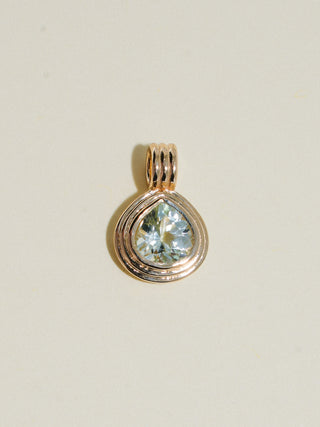 Miss Fish Green Tourmaline Triple Pear Cut Charm in Yellow 14k Gold