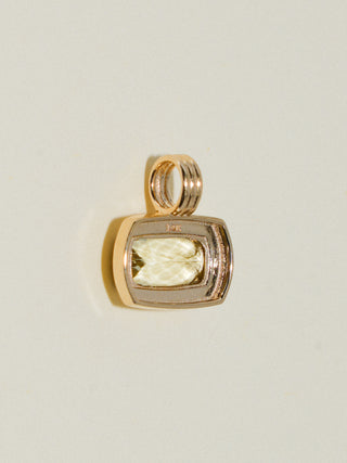 Fishing Hole Green Tourmaline Triple East West Can Cut Charm in Yellow 14k Gold