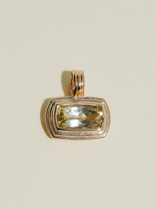 Fishing Hole Green Tourmaline Triple East West Can Cut Charm in Yellow 14k Gold