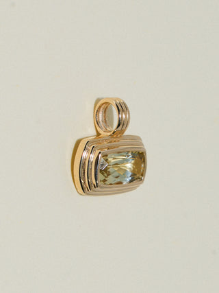 Fishing Hole Green Tourmaline Triple East West Can Cut Charm in Yellow 14k Gold