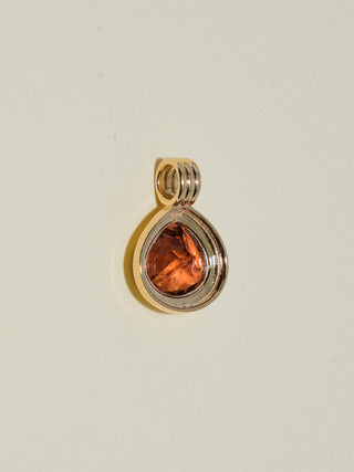 Heat Wave Peach Tourmaline Triple Pear Cut Charm in Yellow 14k Gold