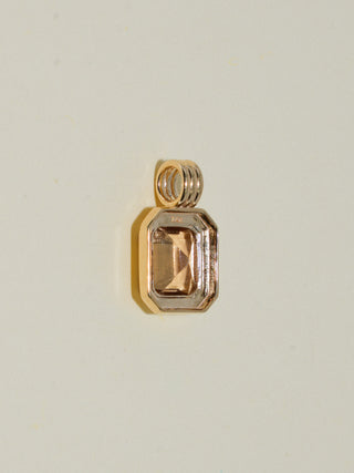 Dinner Date Brown Tourmaline Triple Emerald Cut Charm in Yellow 14k Gold