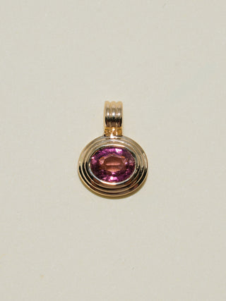 Puppy Paw Pink Tourmaline Triple East to West Oval Cut Charm in Yellow 14k Gold