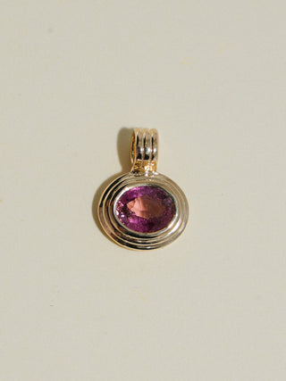 Puppy Paw Pink Tourmaline Triple East to West Oval Cut Charm in Yellow 14k Gold