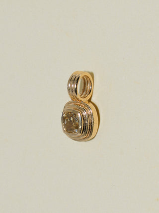 Earned It Yellow Diamond Triple Cushion Cut Charm in Yellow 14k Gold