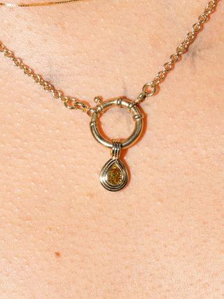 Money Money Money Yellow Diamond Triple Teardrop Cut Charm in Yellow 14k Gold