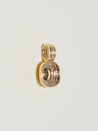 Earth Bound Brown Diamond Triple Cushion Cut Charm in Yellow 14k Gold
