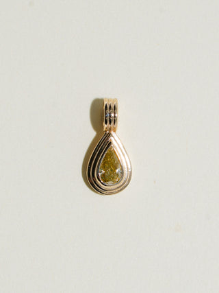 Morning Mist Yellow Diamond Triple Teardrop Cut Charm in Yellow 14k Gold