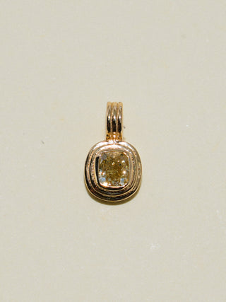 Firefly Yellow Diamond Triple Cushion Cut Charm in Yellow 14k Gold