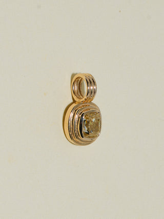 Firefly Yellow Diamond Triple Cushion Cut Charm in Yellow 14k Gold