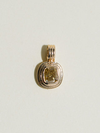 Mellow Hello Yellow Diamond Triple Cushion Cut Charm in Yellow 14k Gold